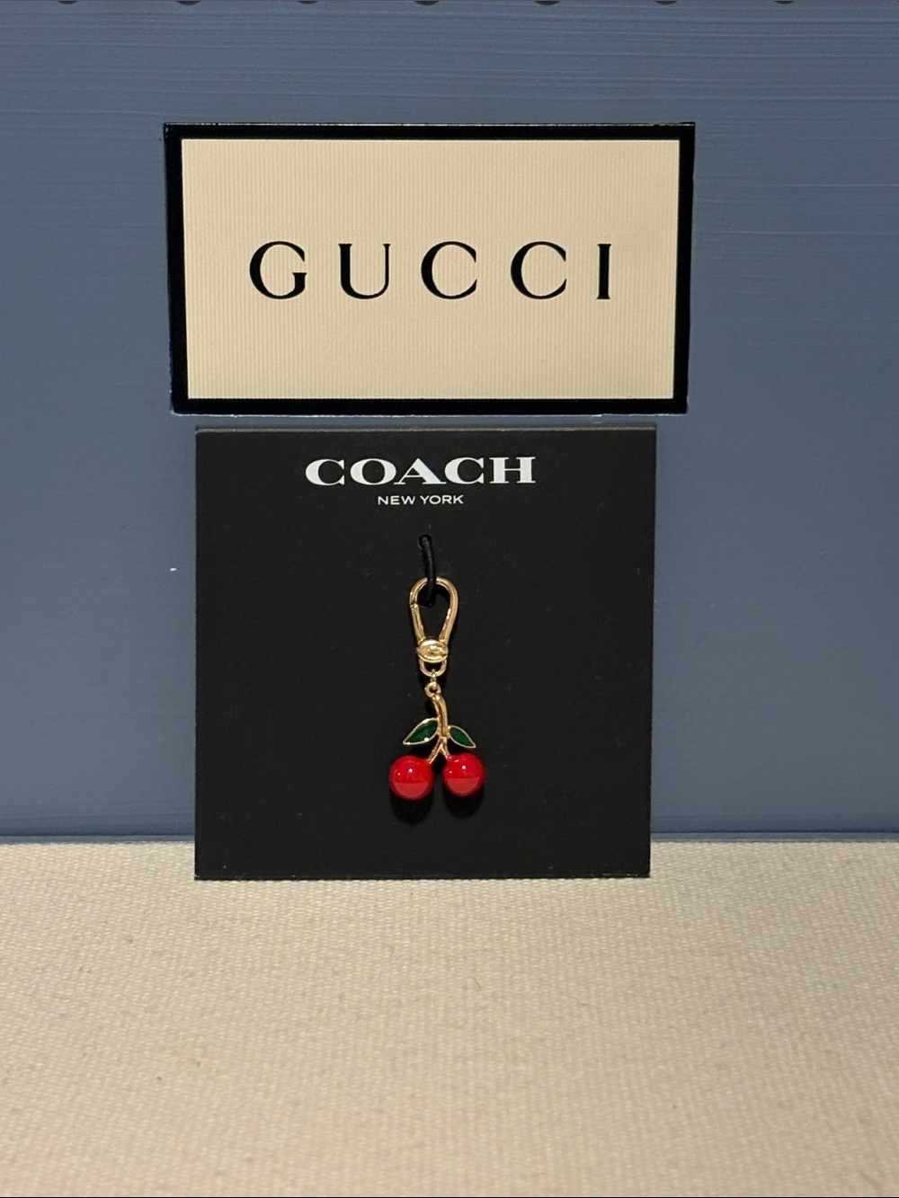 NWT COACH Mini Cherry Charm - Picture 1 of 3